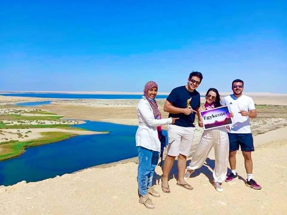 Egy Kemet Tours visitors overlooking the desert lakes in Fayoum